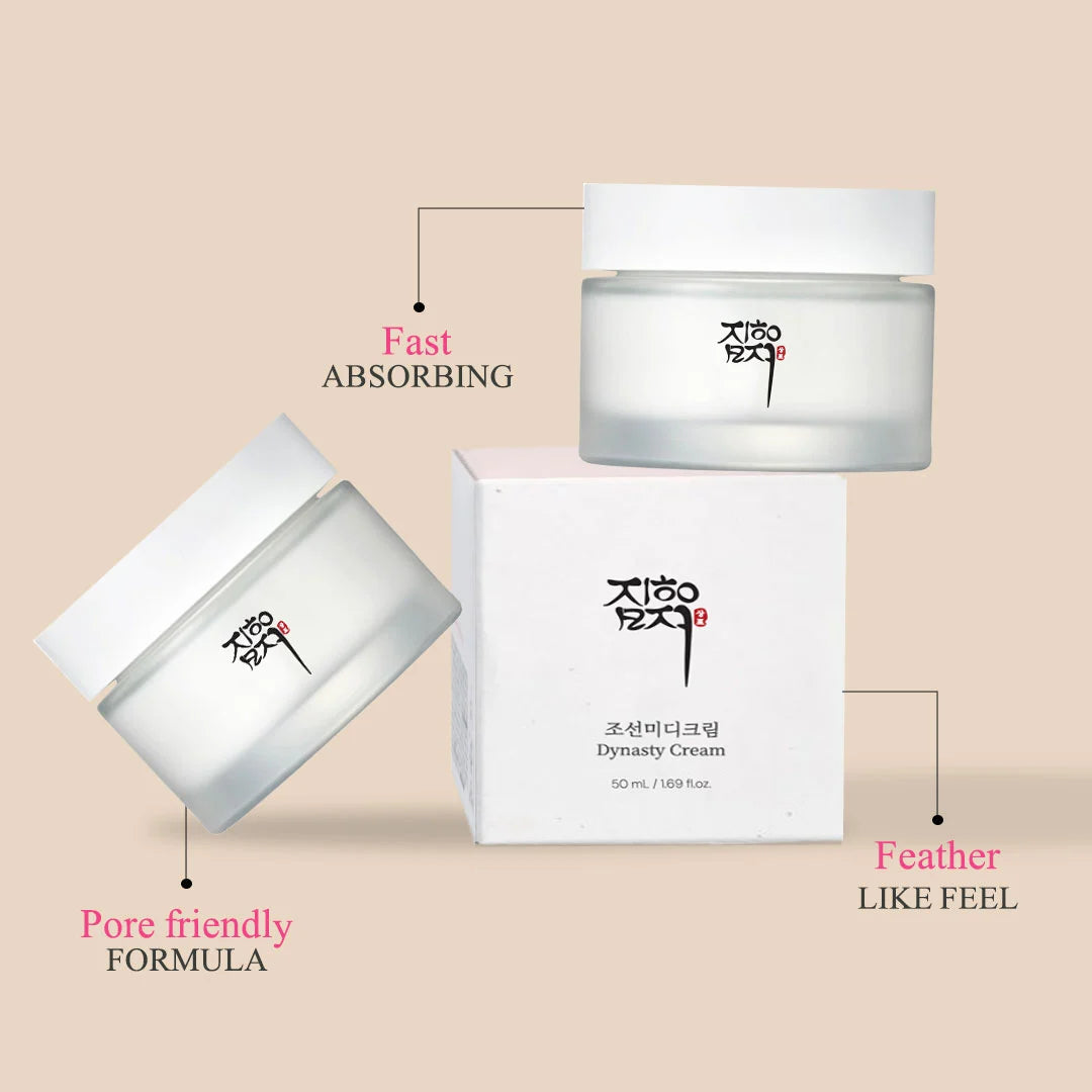 Beauty of Renforcer Dynasty Cream – hydrating brightening cream displayed with packaging for glowing, healthy skin and benefits.